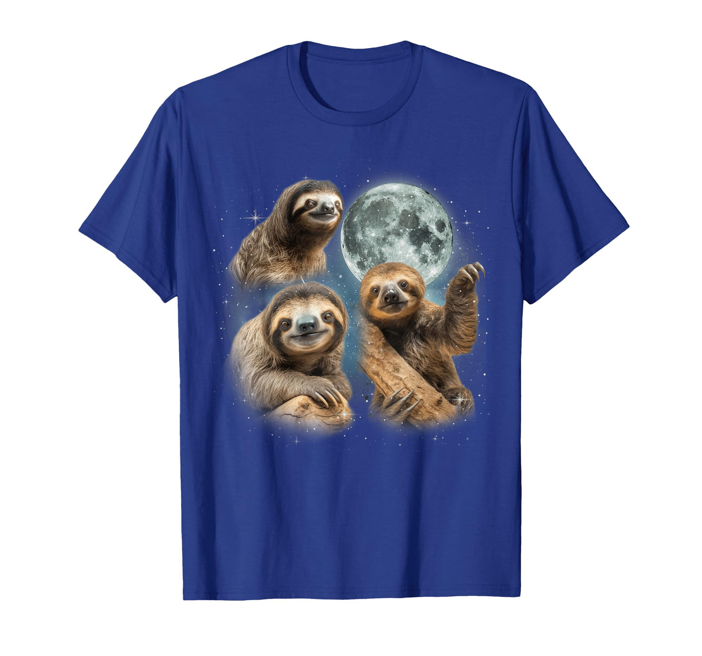 Sloth Shirt | 3 Sloth Howling At Moon Funny Weird Cursed T-Shirt