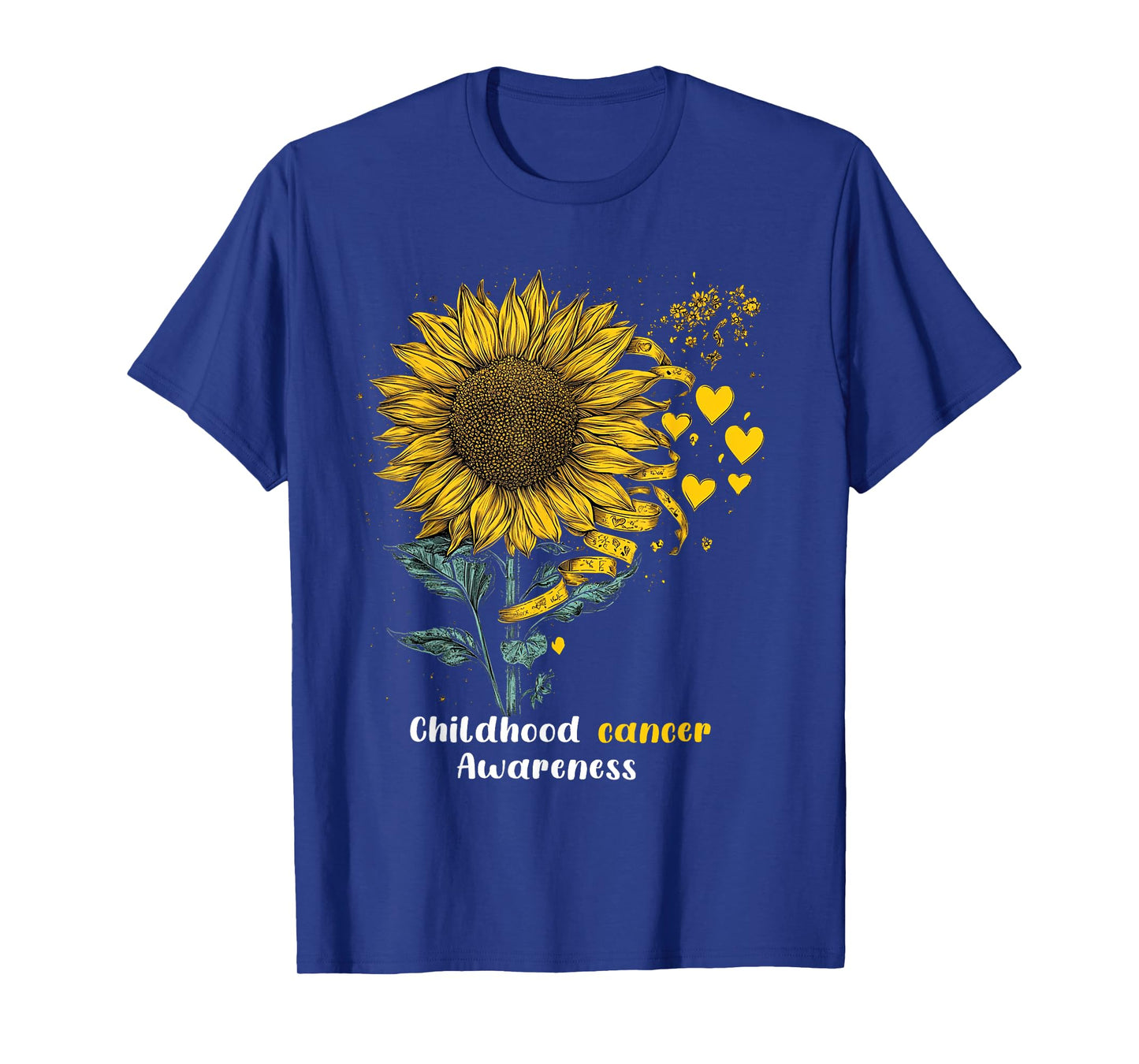 Childhood Cancer Awareness Yellow Sunflower Ribbon gifts T-Shirt