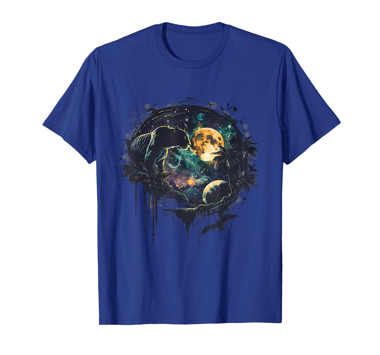 Panther Wildlife Nature Moon Panther Lover Jungle Motif T-Shirt