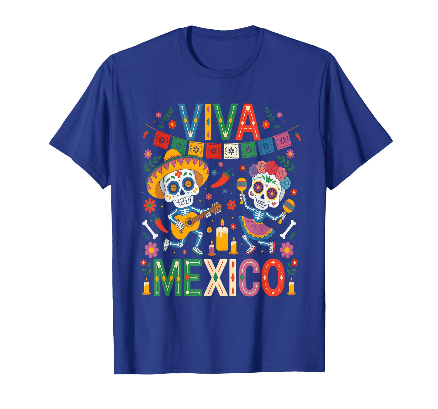 Viva Mexico Skeleton Fiesta Shirt Mexican Independence Kids T-Shirt