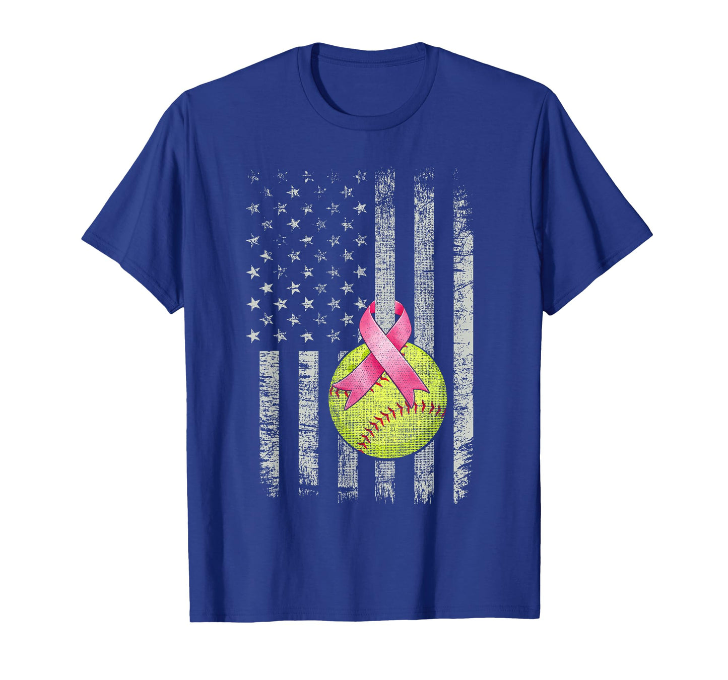 Softball Wear Pink Ribbon Breast Cancer Awareness Month T-Shirt