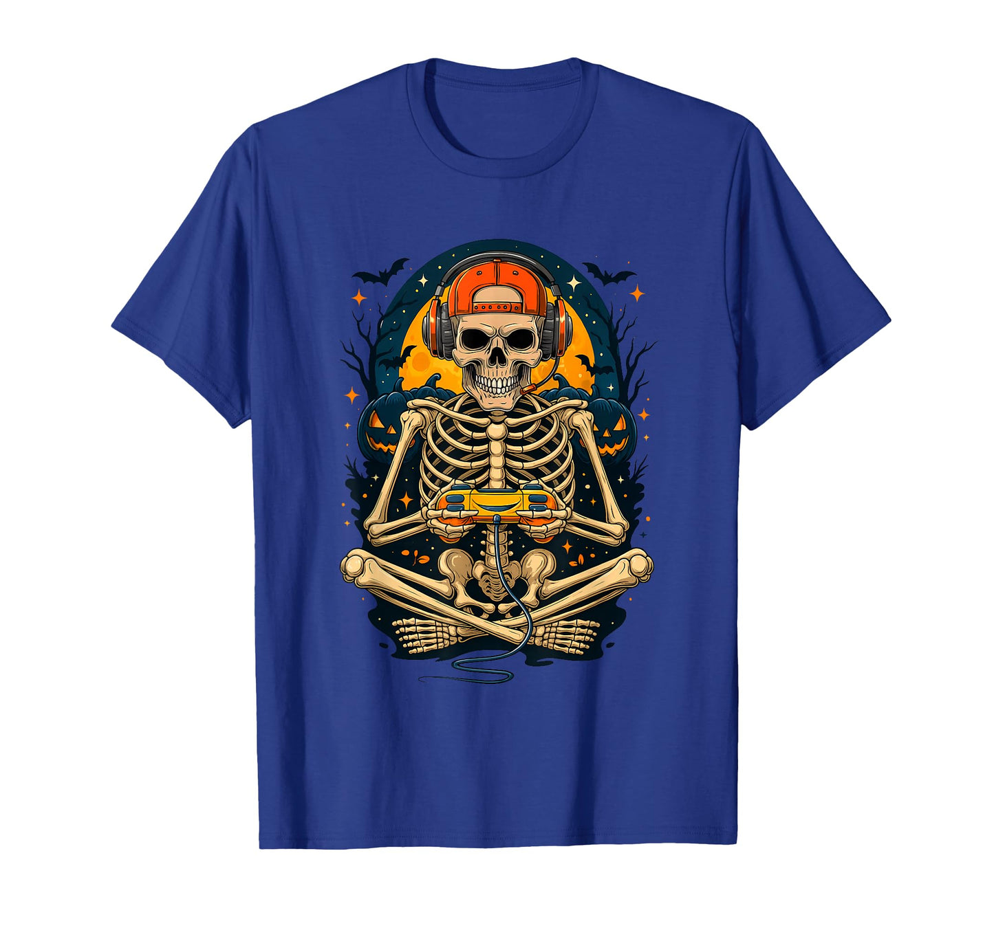 Funny Halloween Skeleton Video Gaming Creepy Spooky Vibes T-Shirt