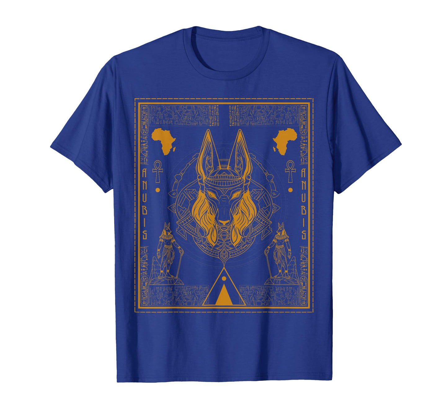 Sacred Geometry Science Egyptian God Anubis Kemetic Ankh T-Shirt