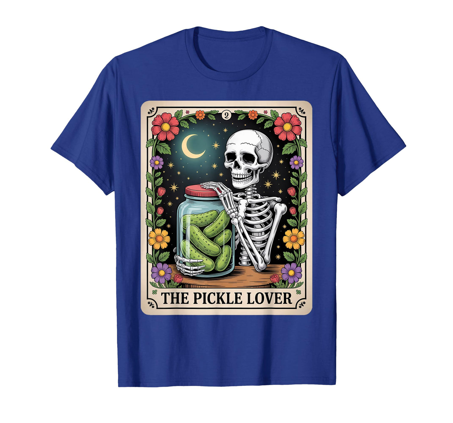 The Pickle Lover Tarot Card Skeleton Men Women Outfit T-Shirt