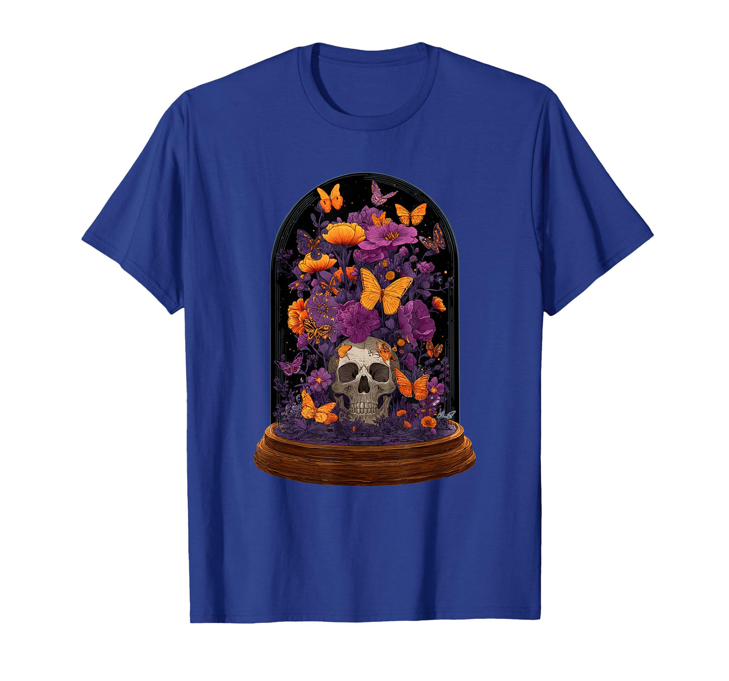 Gothic Skull Butterfly Flower Cloche T-Shirt