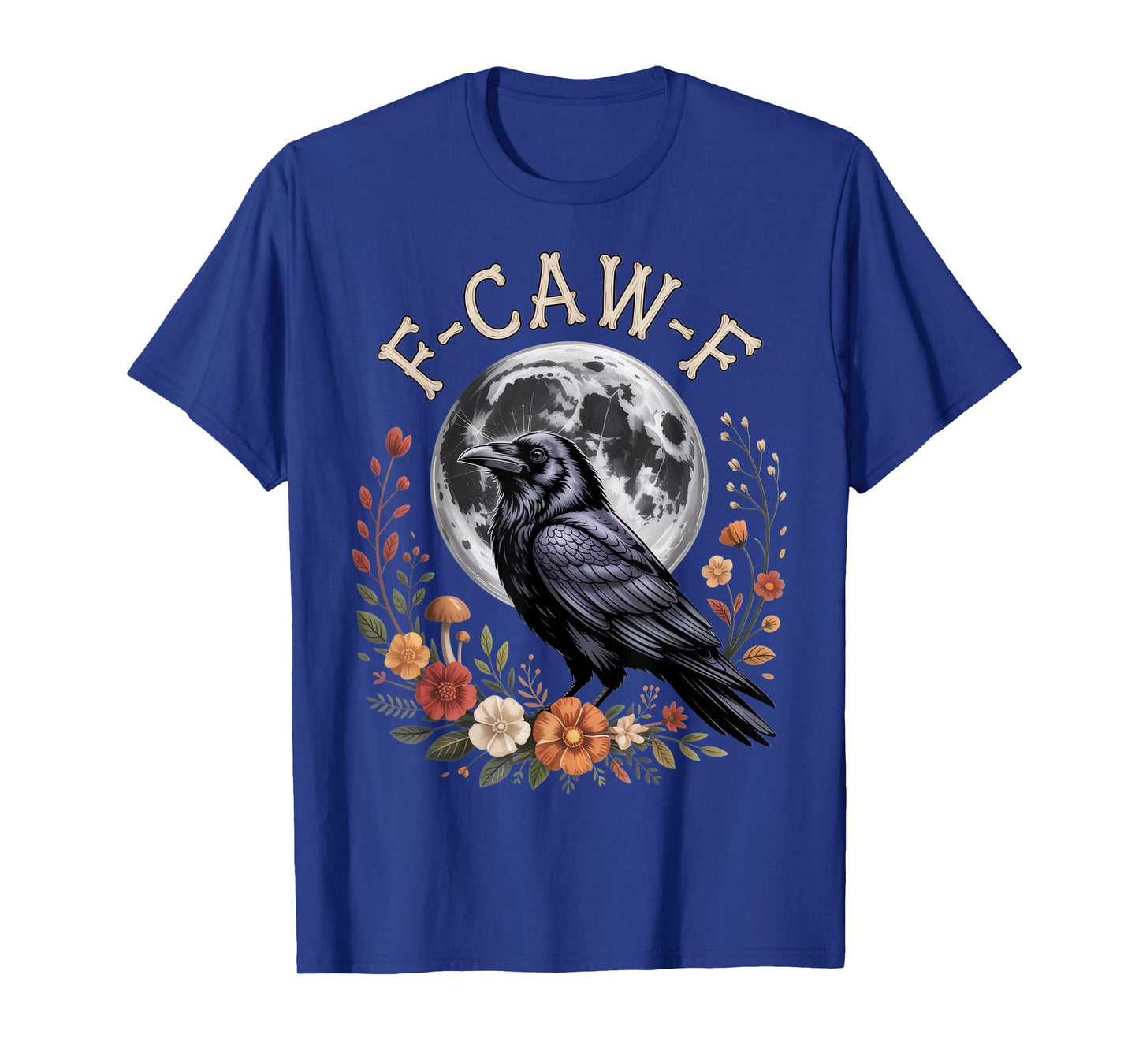 F-CAW-F Raven Moon Art for Bird Lovers Halloween Vibe T-Shirt