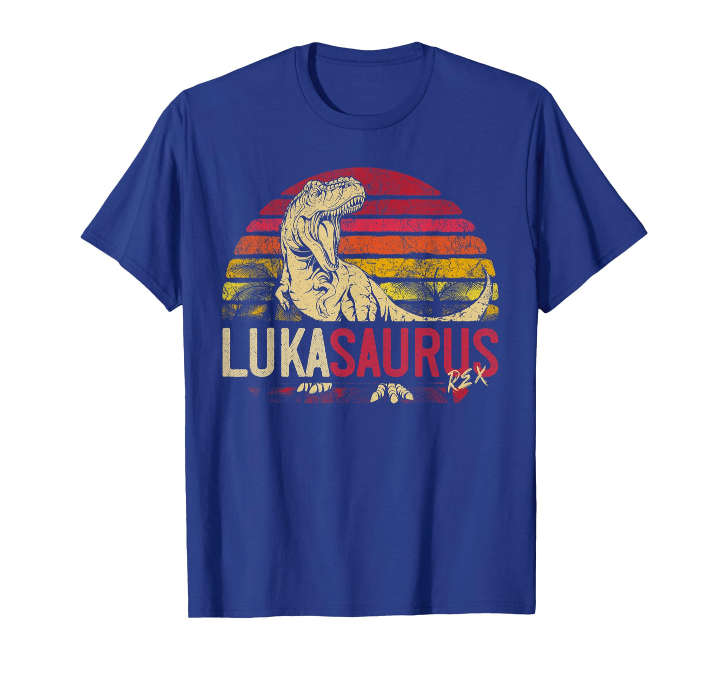 Luka Saurus Funny Personalized Dinosaur T Rex Name Boys Gift T-Shirt