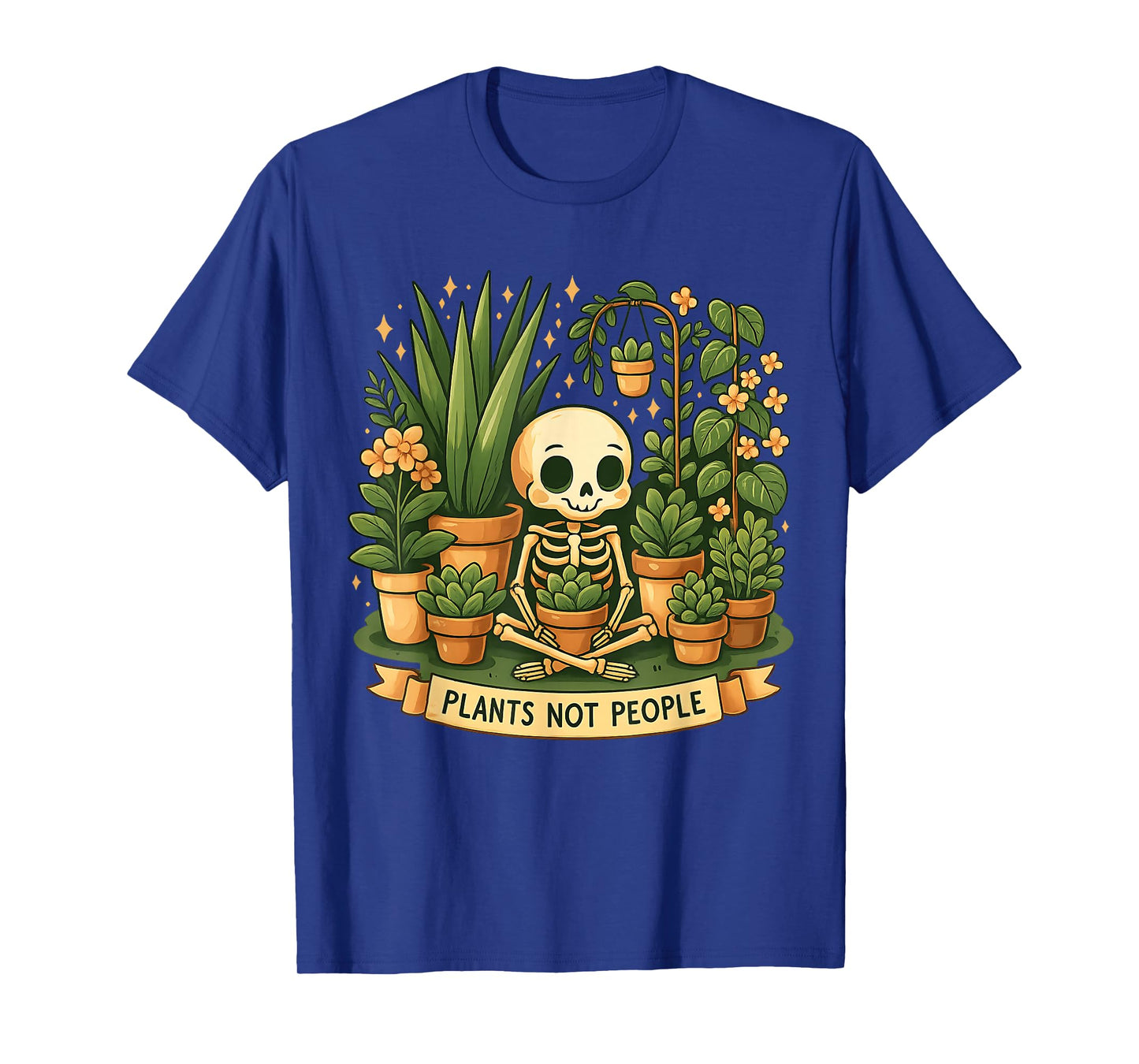 Funny Halloween Skeleton Gardening Humor Plants Not People T-Shirt