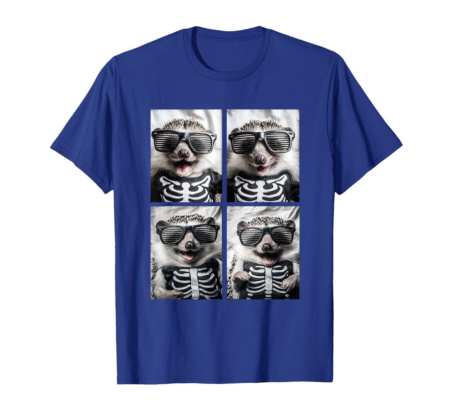 Hedgehogs with Sunglasses Skeleton Costume Funny Halloween T-Shirt