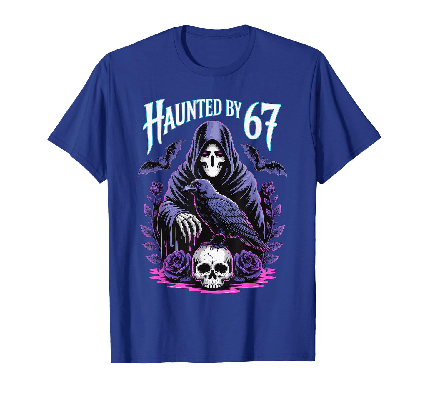 Haunted by Six Seven Ghost Reaper Gothic Horror Halloween T-Shirt