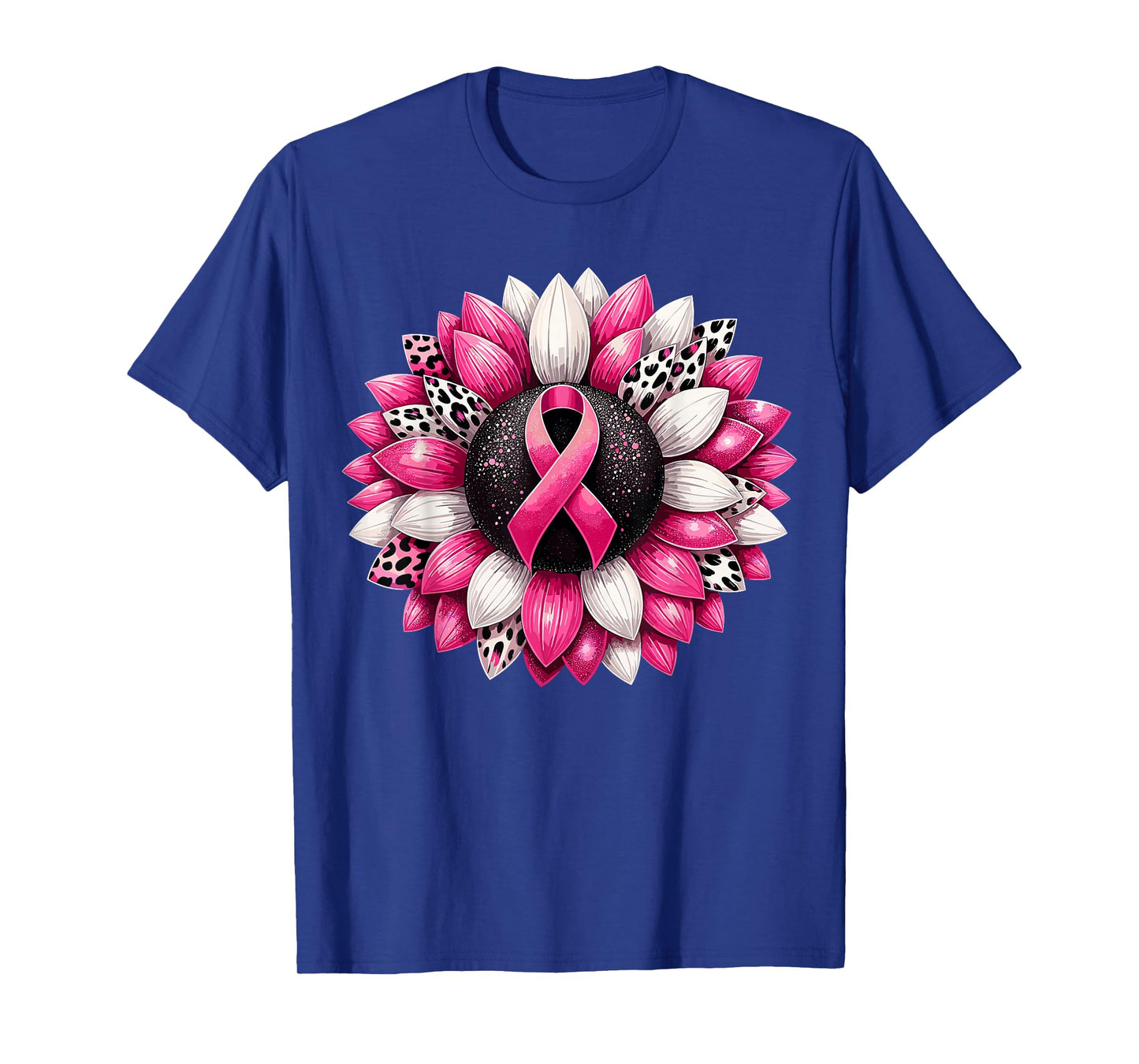 Sunflower Pink Breast Cancer Awareness Womens T-Shirt