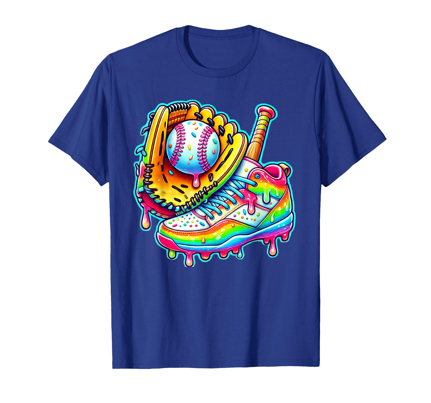 Kids Ice Cream Drip Baseball Stuff Baseball Drip For Boys T-Shirt