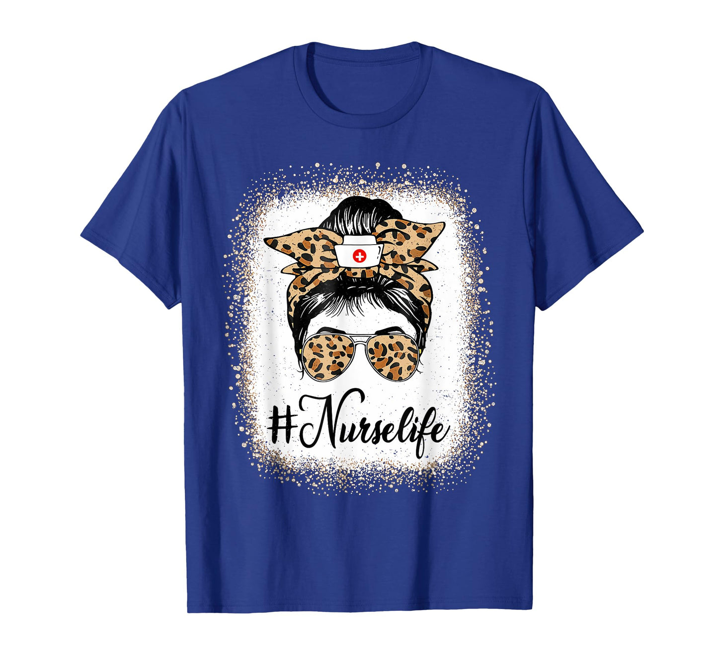 Women Girls Messy Bun Nurse Life Retro Nurse Week T-Shirt