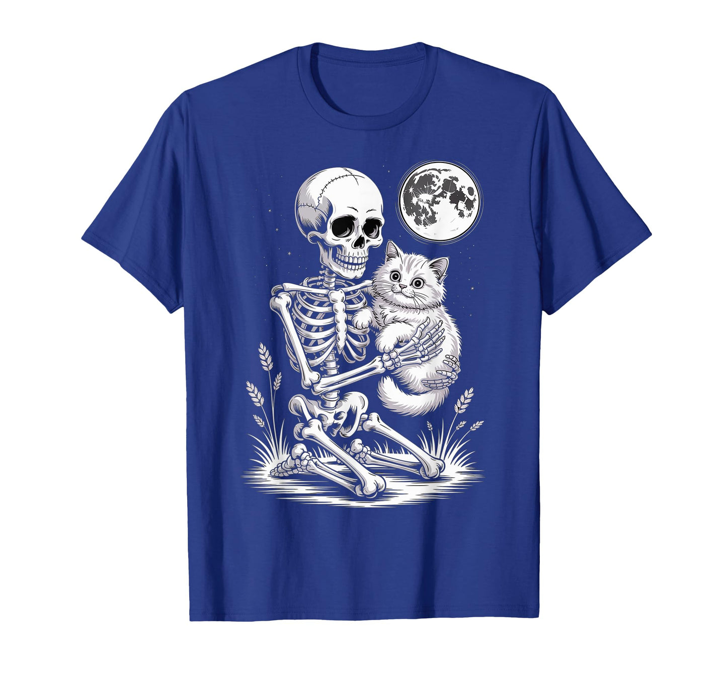 Skeleton Cat Skull Kitty Cute Goth Halloween Men Women Kids T-Shirt