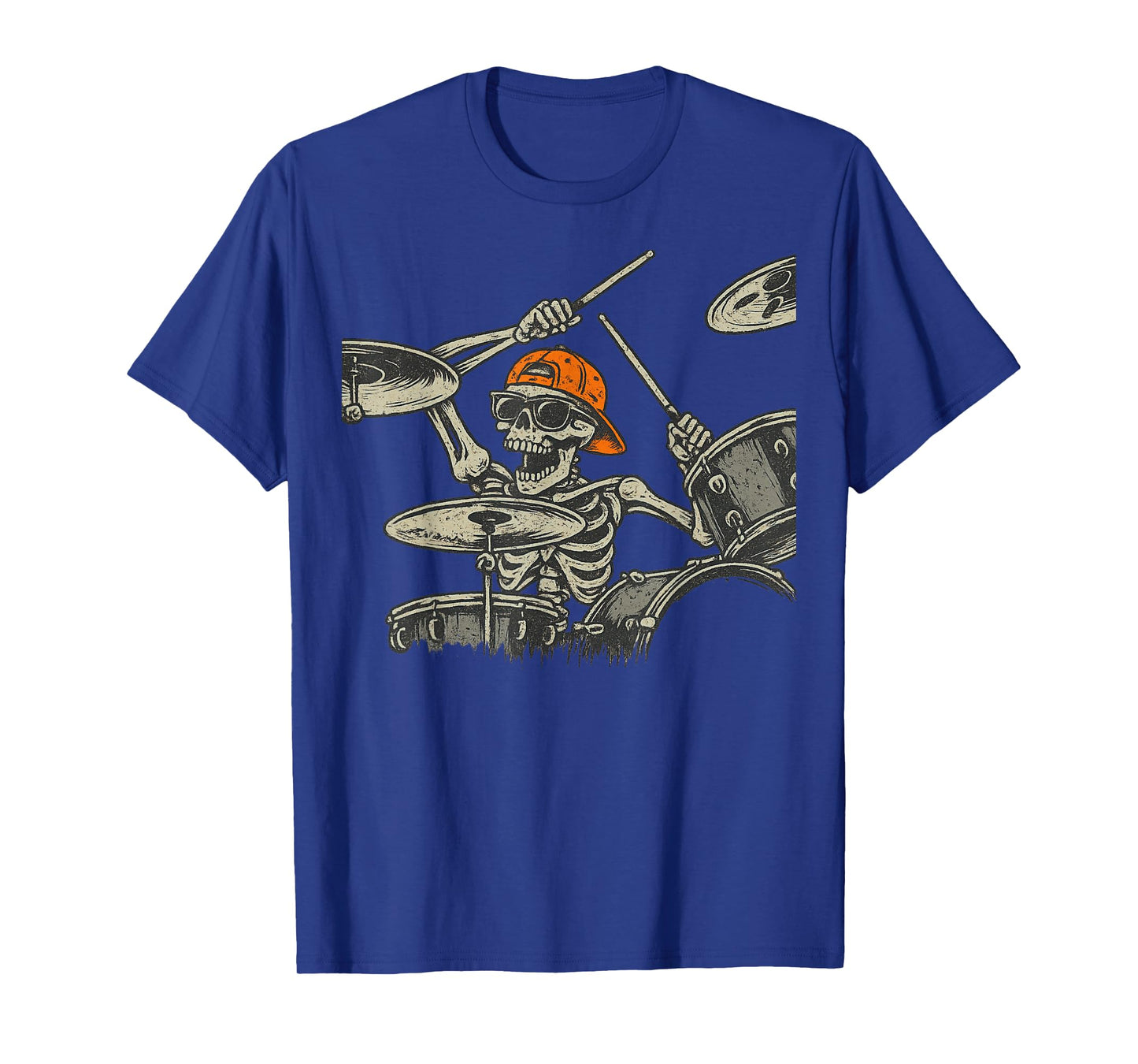 Vintage Halloween Skeleton Drummer Funny Spooky Costume T-Shirt