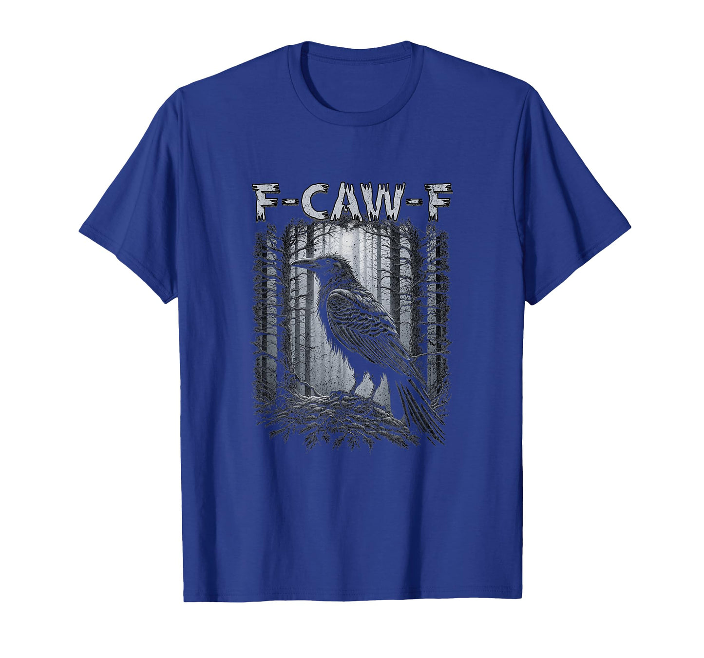 F-Caw-F Funny Raven Crow Gothic Black Bird Graphic Tee Men T-Shirt