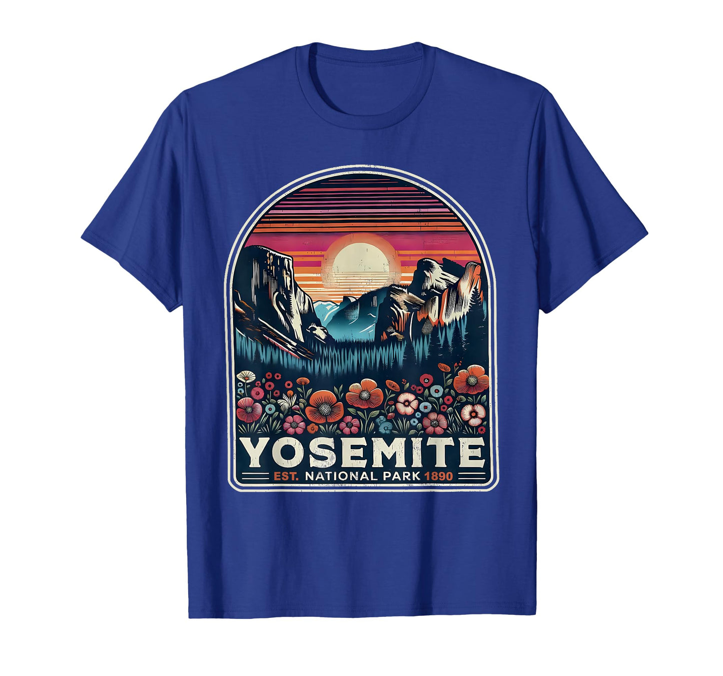 Retro Yosemite National Park Wildflower Vintage Nature T-Shirt