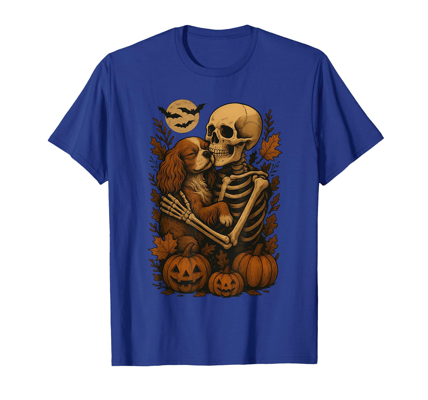 Skeleton Hugging Cavalier King Charles Spaniel T-Shirt