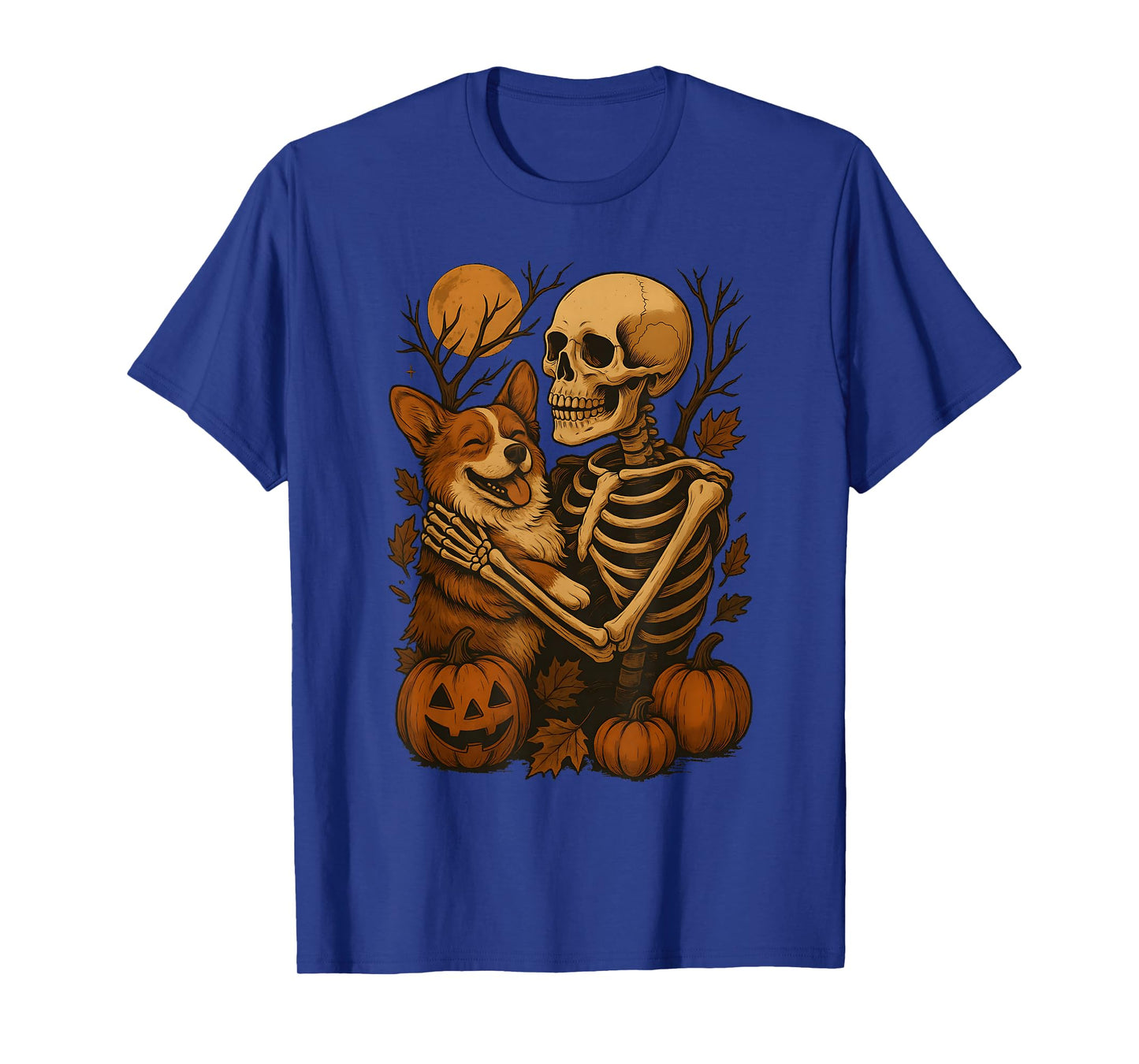 Skeleton Hugging Pembroke Welsh Corgi T-Shirt