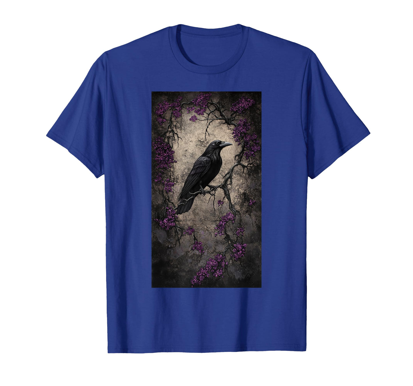 Gothic Raven Blackbird Gothic art Floral Nature T-Shirt