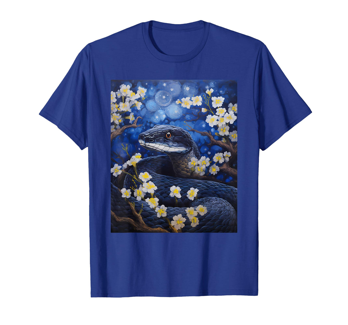 Aesthetic Surrealism Starry Night Eastern Indigo Snake T-Shirt