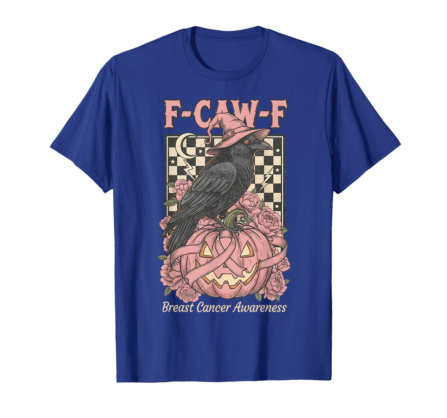 F-CAW-F Crow Breast Cancer Awareness Halloween Pumpkin T-Shirt