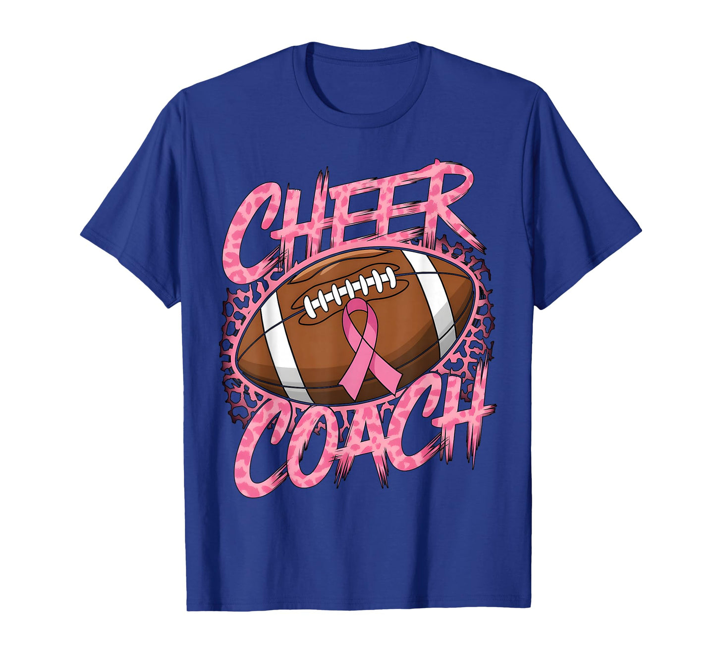 Football Cheer Coach Pink Ribbon Breast Cancer Awareness T-Shirt