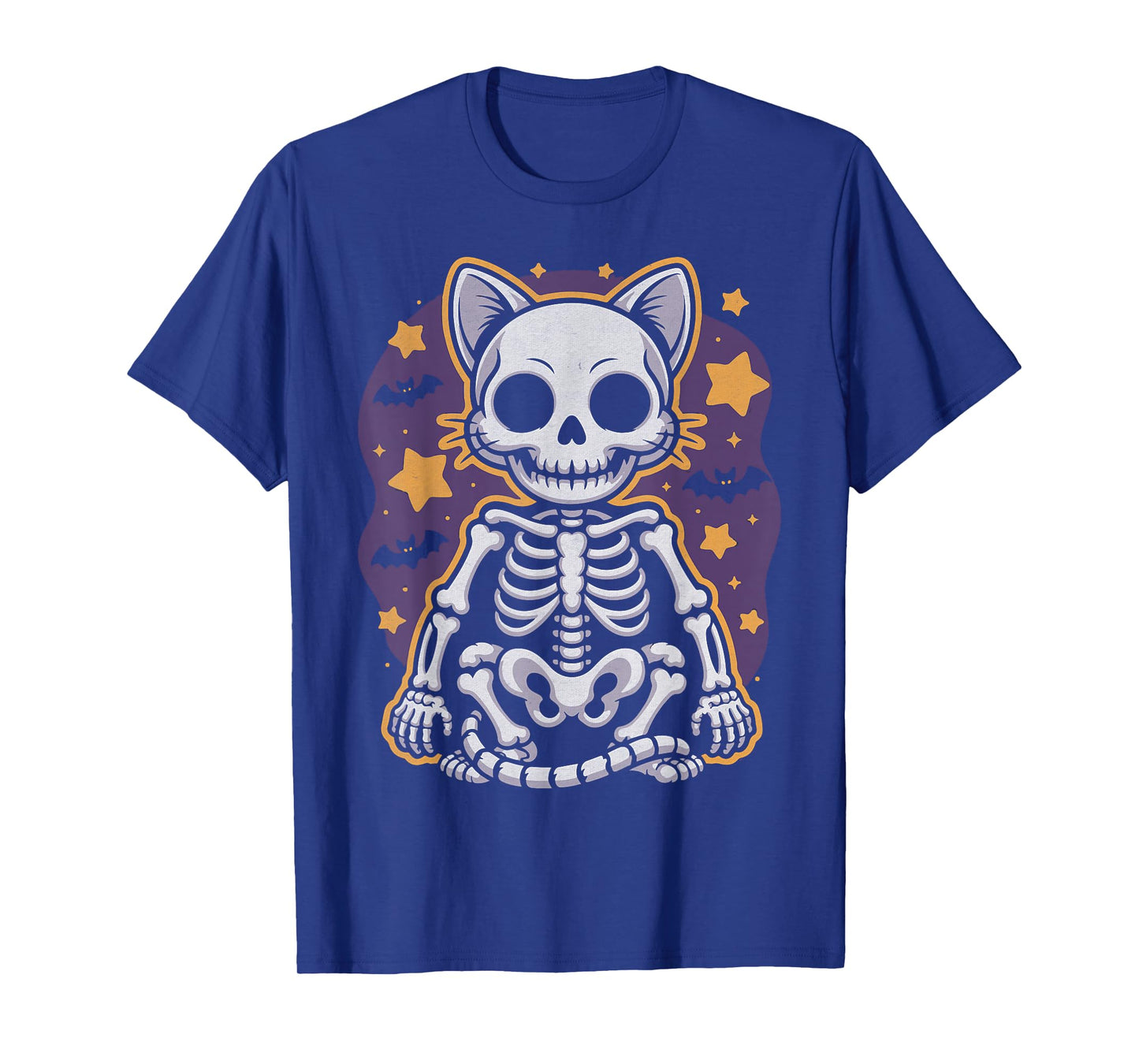 Skeleton Cat Cute Halloween Kitty Bones Spooky Cat Lover T-Shirt