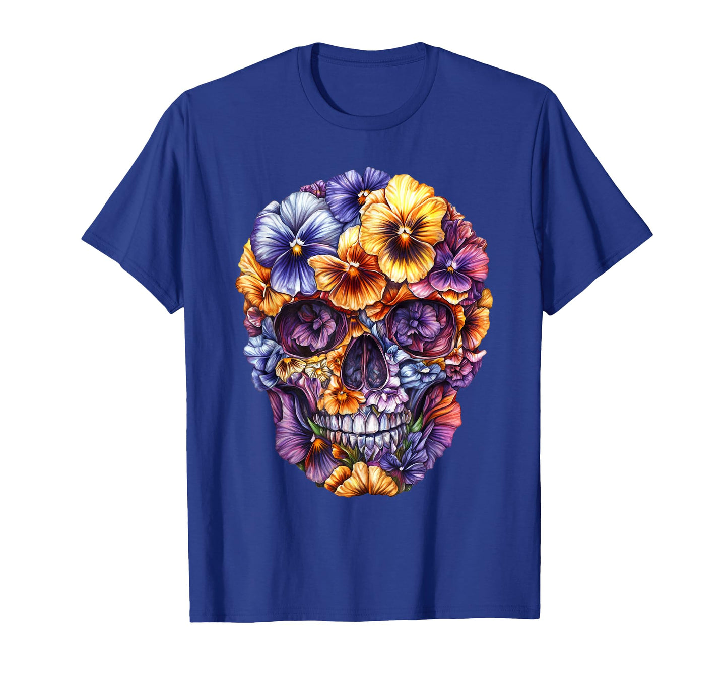 Pansies Skeleton Skull Pansy Flower Nature Gardening T-Shirt
