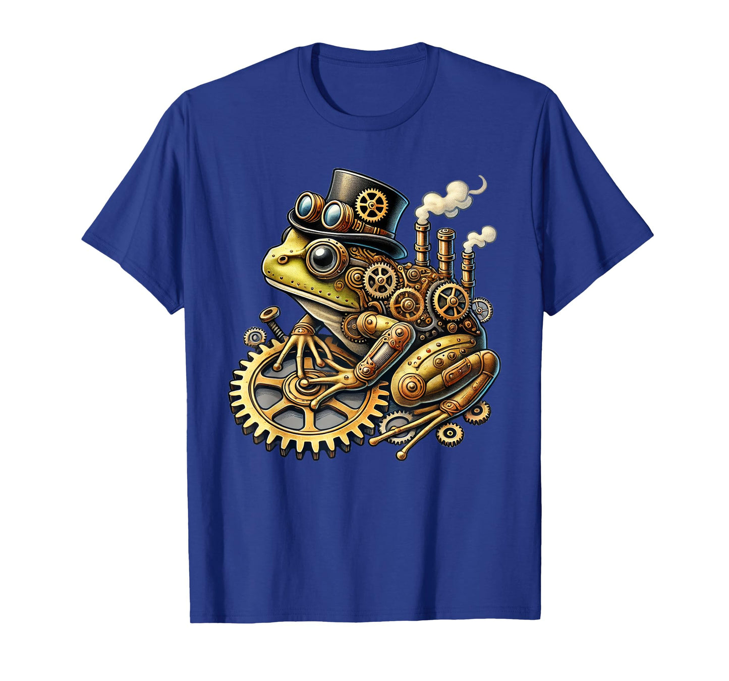 Steampunk Frog Fantasy Apparel Steampunk Frog Art T-Shirt - Unisex-Adults & Kids - Black - Small - Short Sleeve - Cotton Blend - Machine Wash