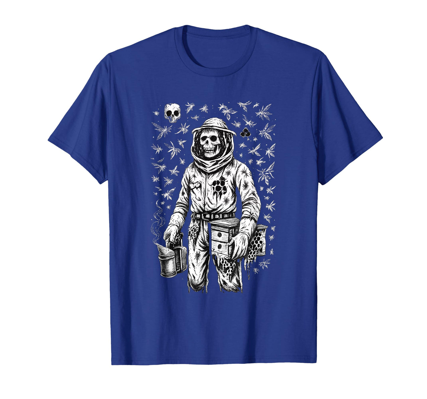 Skeleton Beekeeper Halloween Creepy Horror Bee Skull T-Shirt