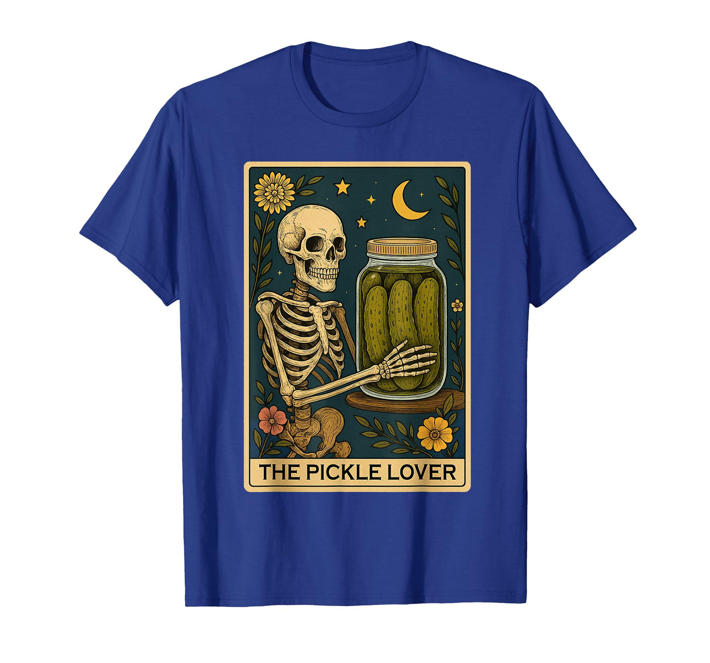Foodie Pickles Skeleton Tarot Lover Graphic T-Shirt