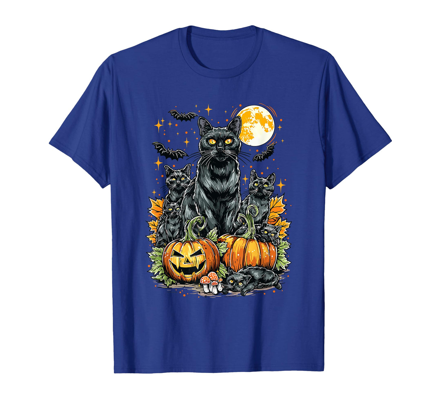 Black Cat Pumpkin Halloween Cat Lover Cozy Spooky Season T-Shirt