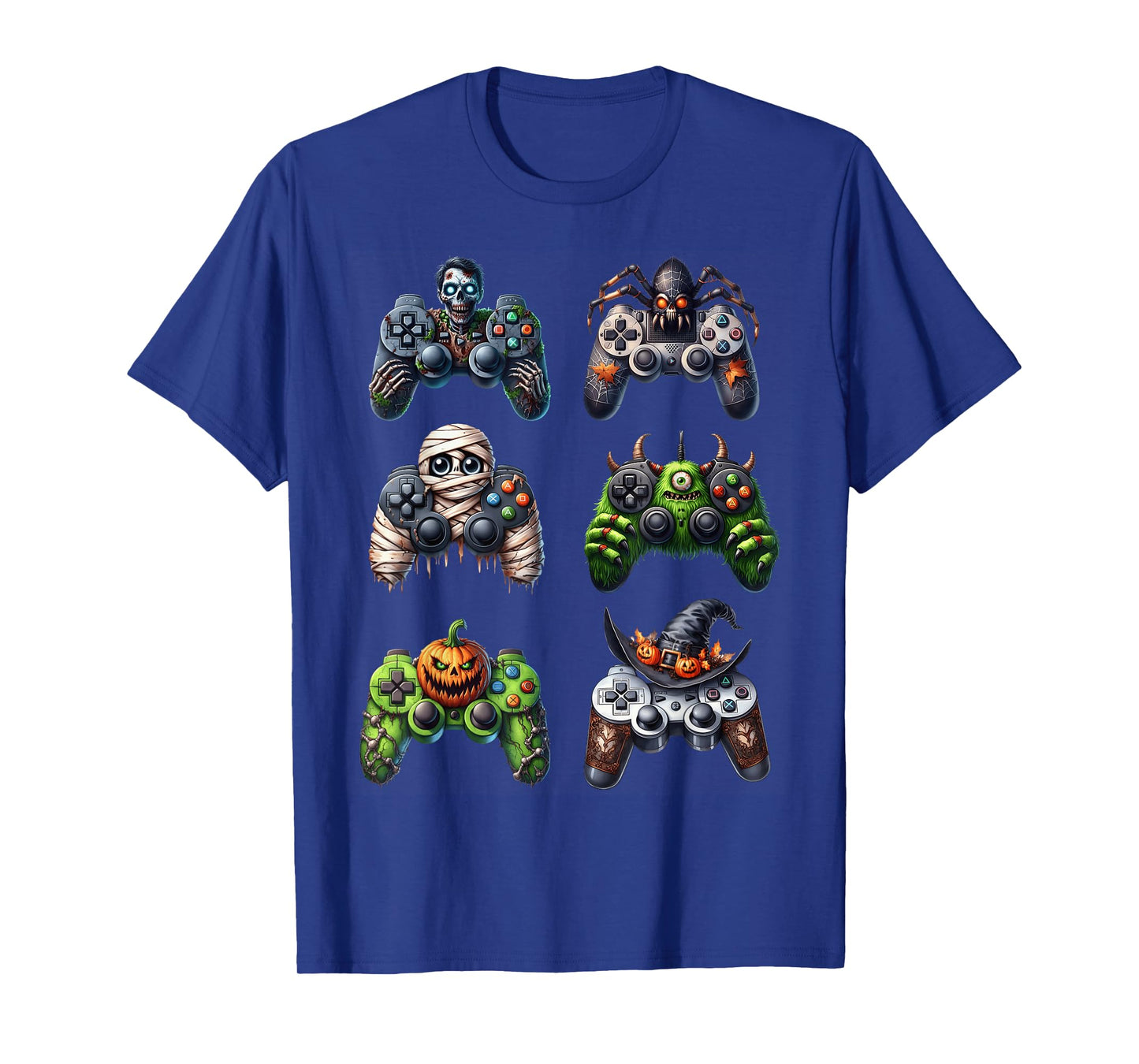 Skeleton Zombie Gaming Controllers Mummy Halloween Boys Kids T-Shirt