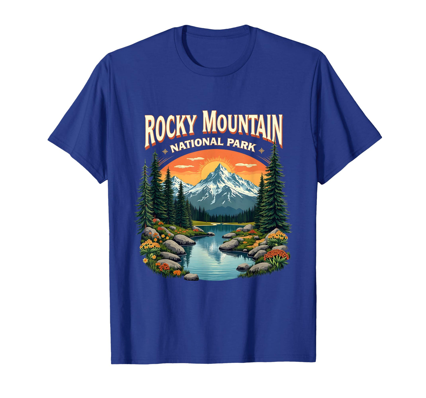 Rocky Mountain National Park Sunrise Lake Scene T-Shirt