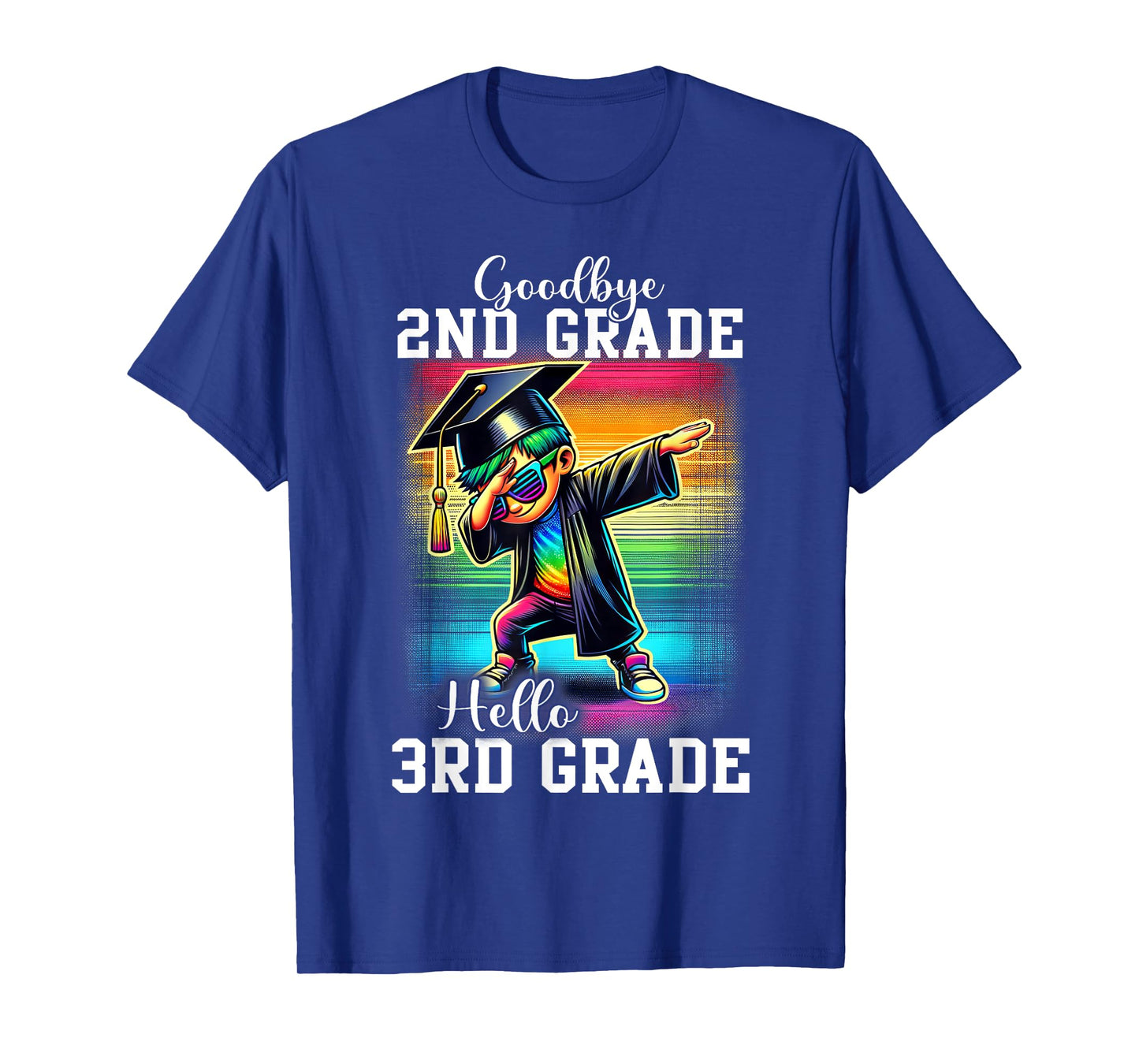 Goodbye 2nd Grade Hello 3rd Grade Dabbing Boy Colorful T-Shirt
