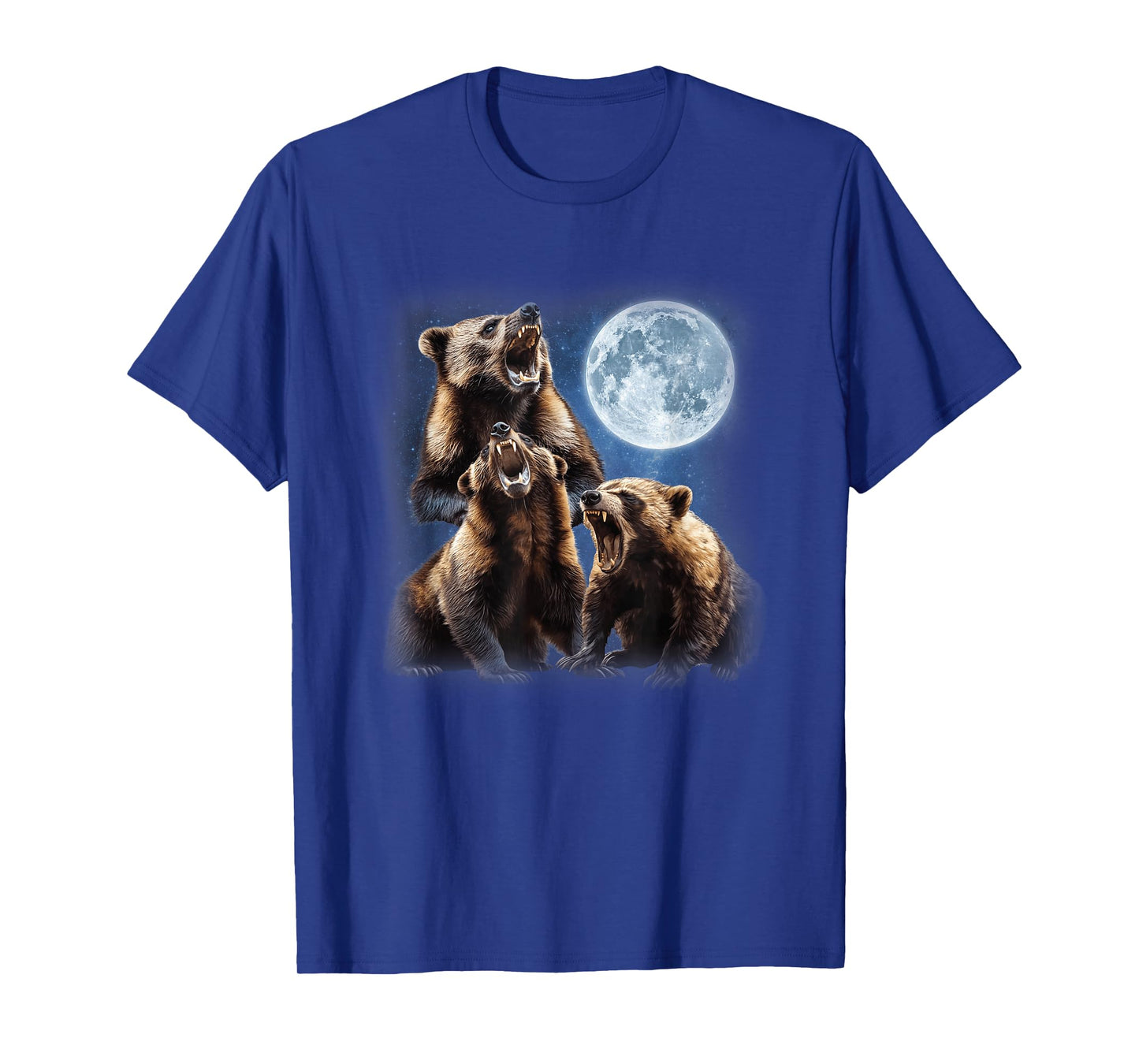 3 Wolverines Howling at the Moon Carcajou Badger Animal T-Shirt