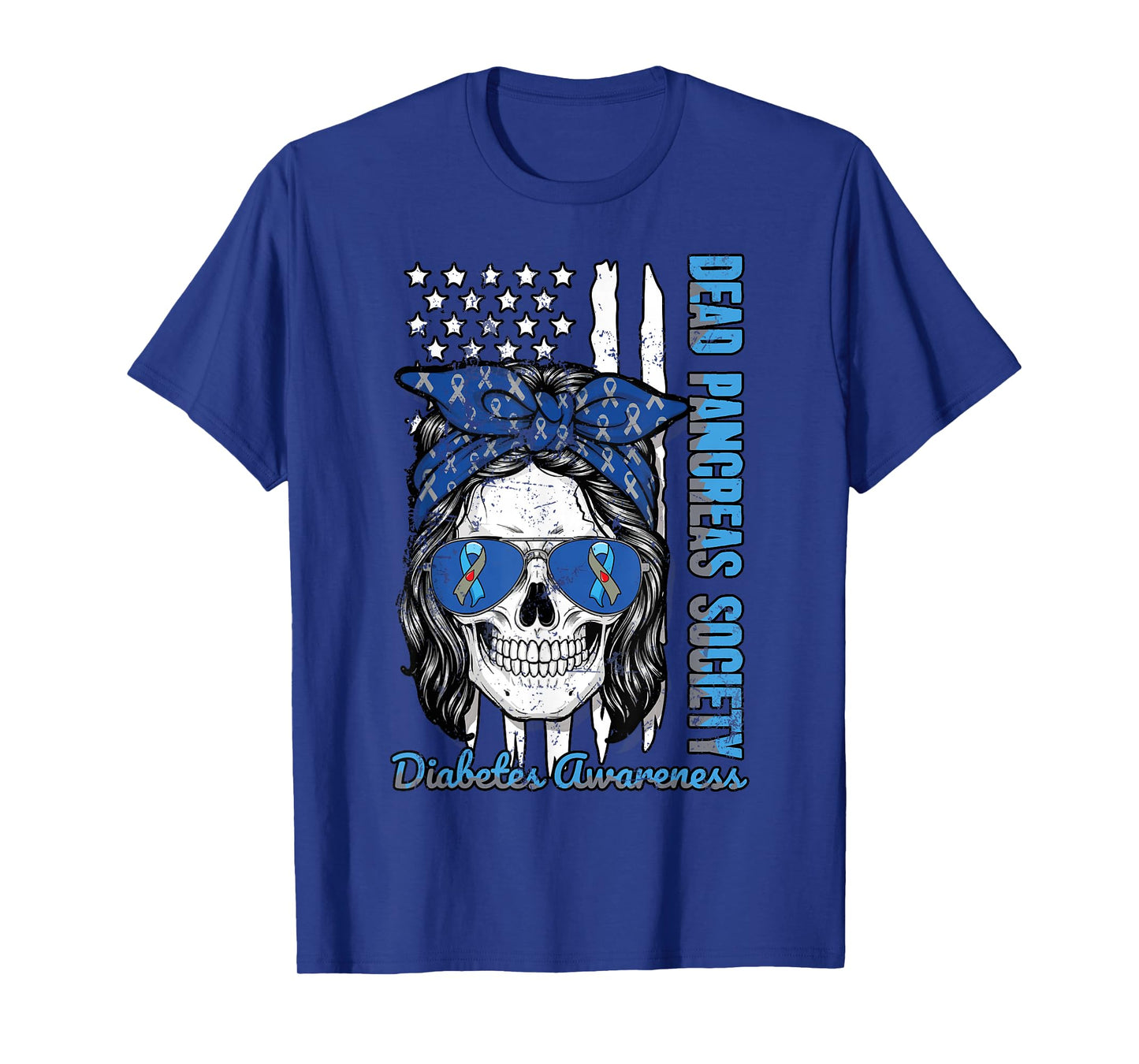 Dead Pancreas Society Diabetes Awareness US Flag T-Shirt