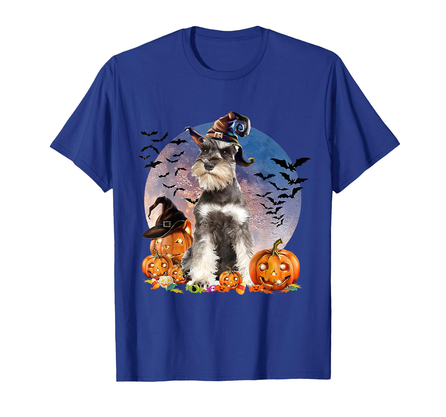 Dog Halloween Schnauzer Jack O Lantern Pumpkin T-Shirt for Men Women