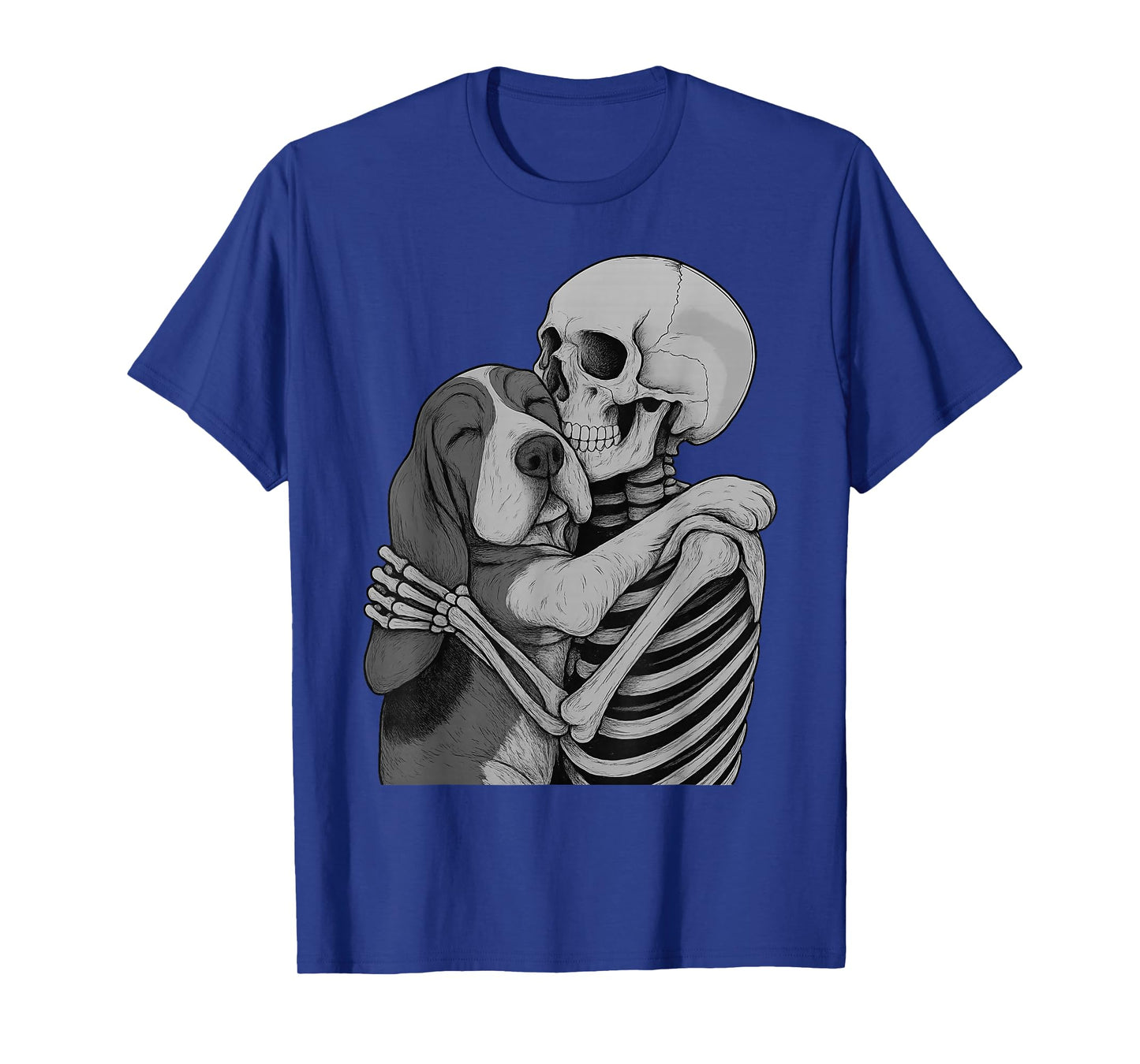 Basset Hound Skeleton Hug Halloween Dog Lover T-Shirt