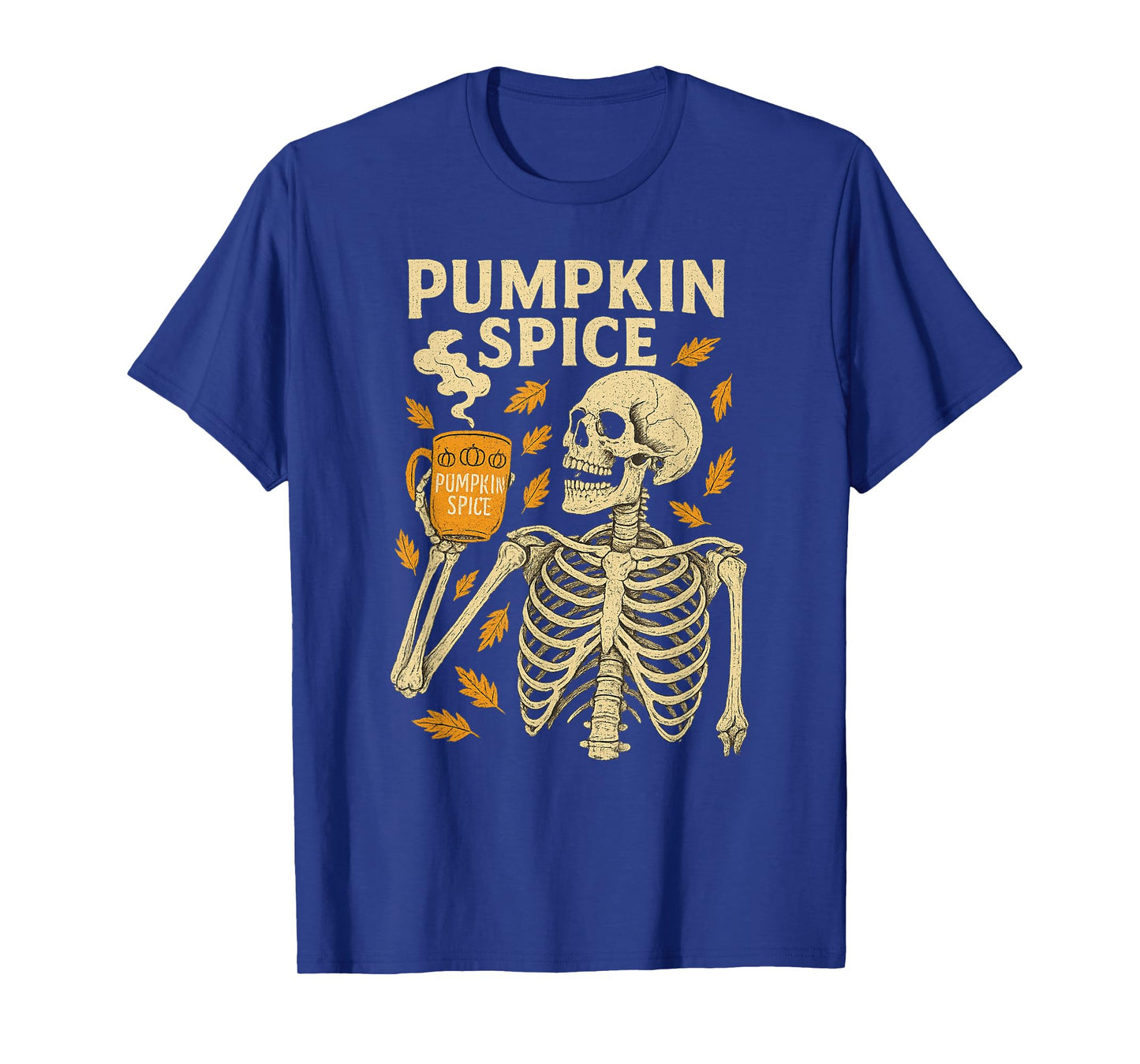 Vintage Halloween Skeleton Pumpkin Spice Latte Syrup Creamer T-Shirt