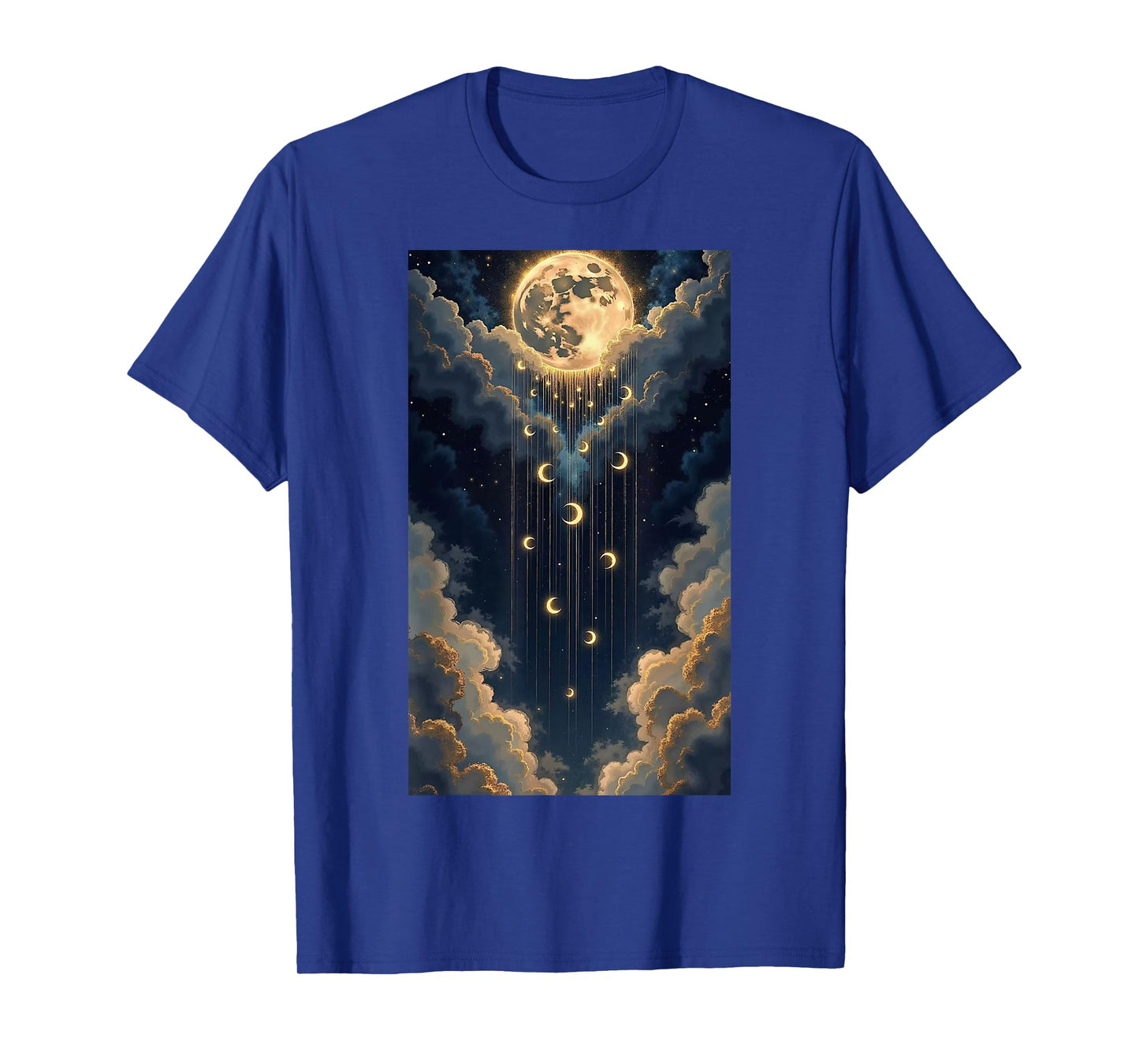 Magical Waterfall Crescent Moon Nature Landscape T-Shirt