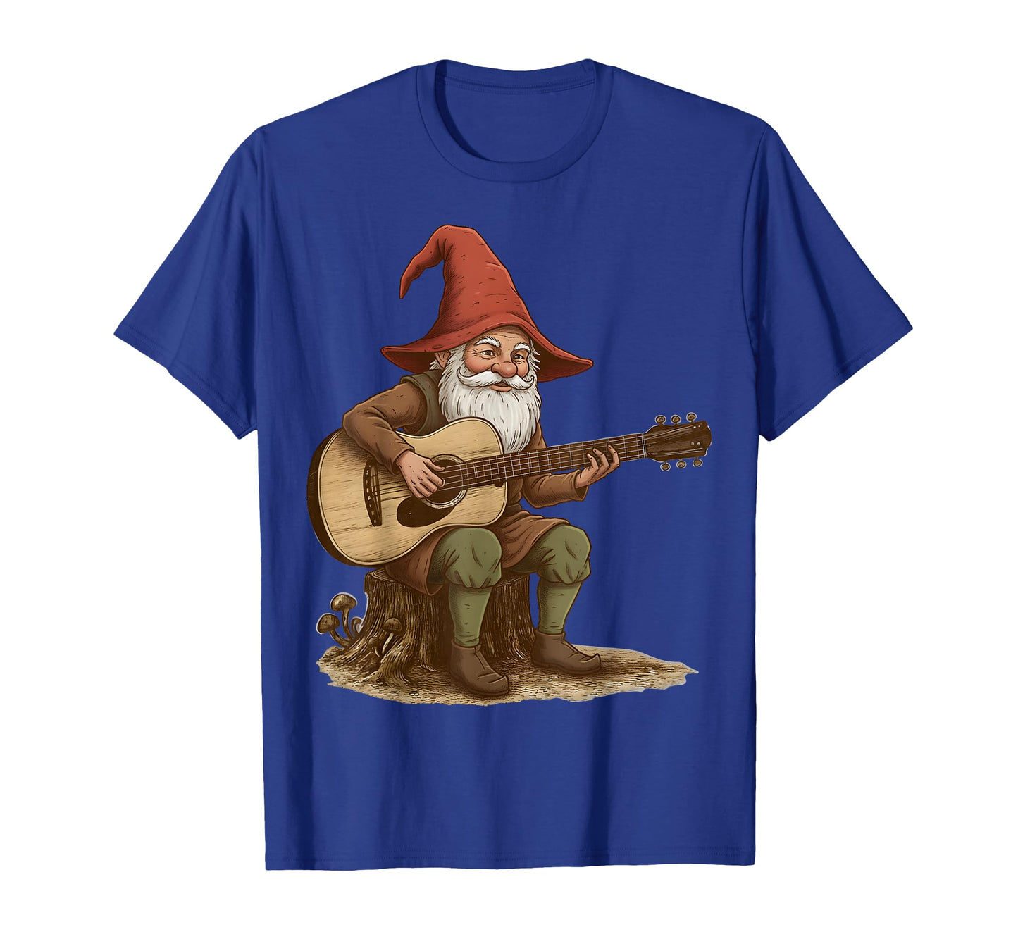 Cute Gnome Playing Guitar Design for Music Fans T-Shirt
