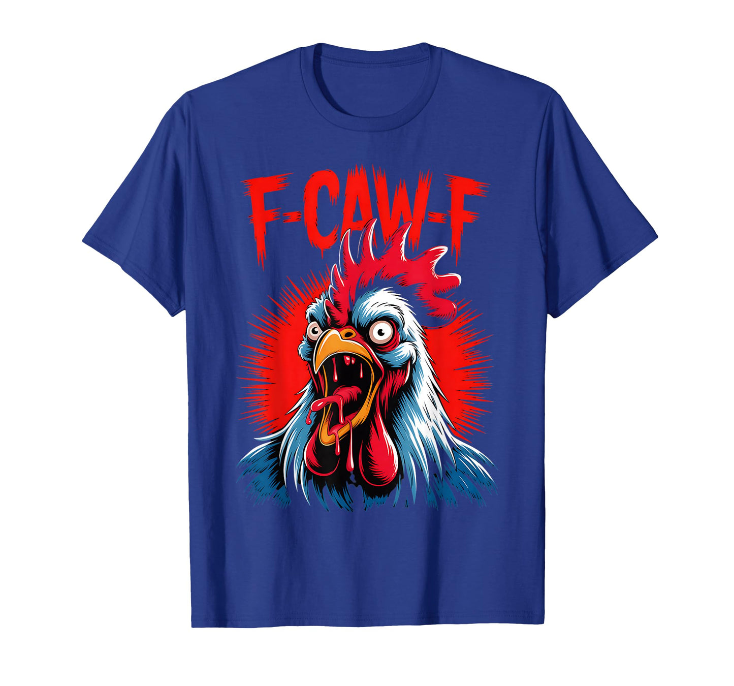 Halloween Rooster Chicken F-CAW-F Funny Farm Zombie Horror T-Shirt