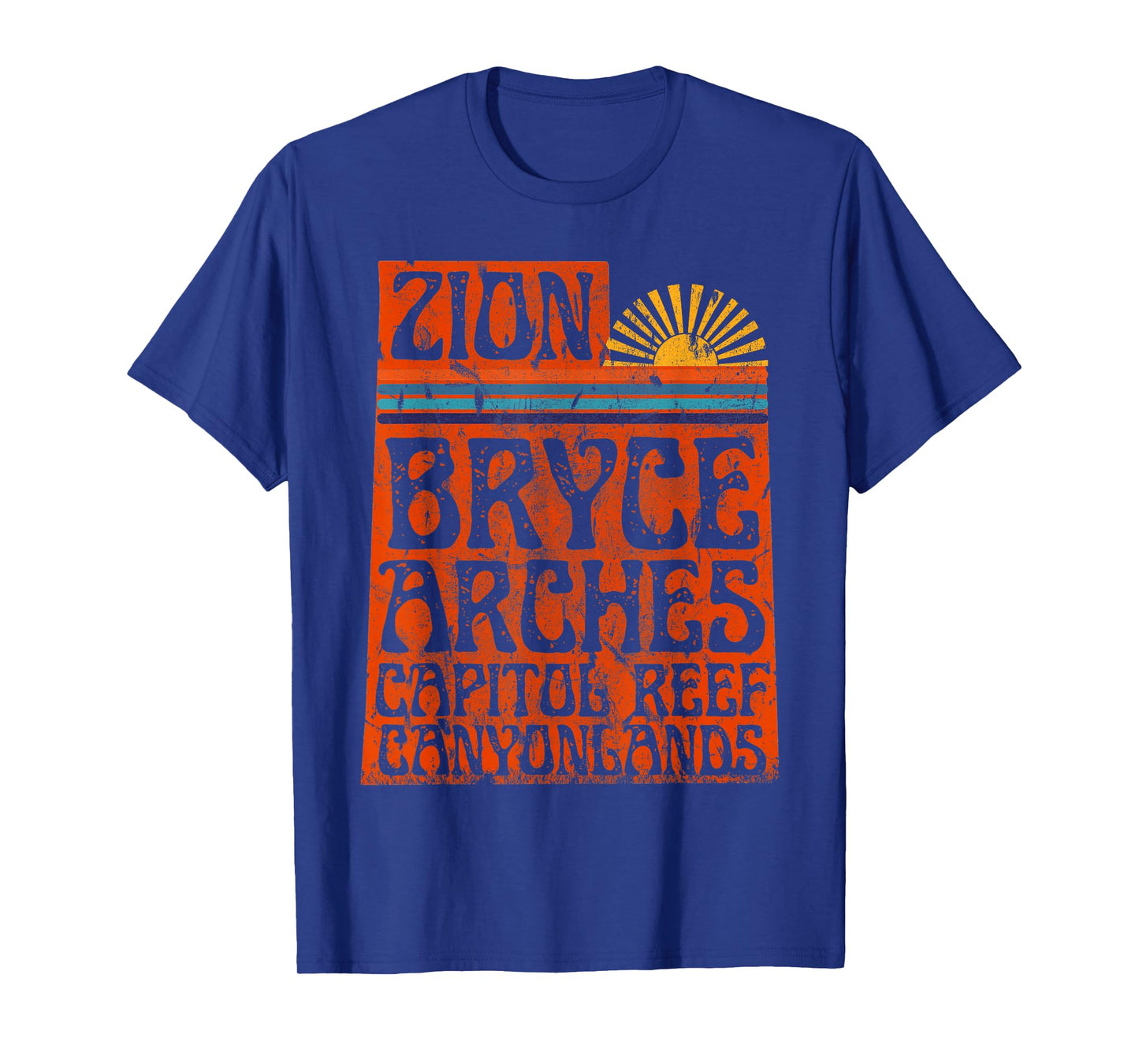 Utah National Parks Zion Arches Bryce Canyonlands State Map T-Shirt