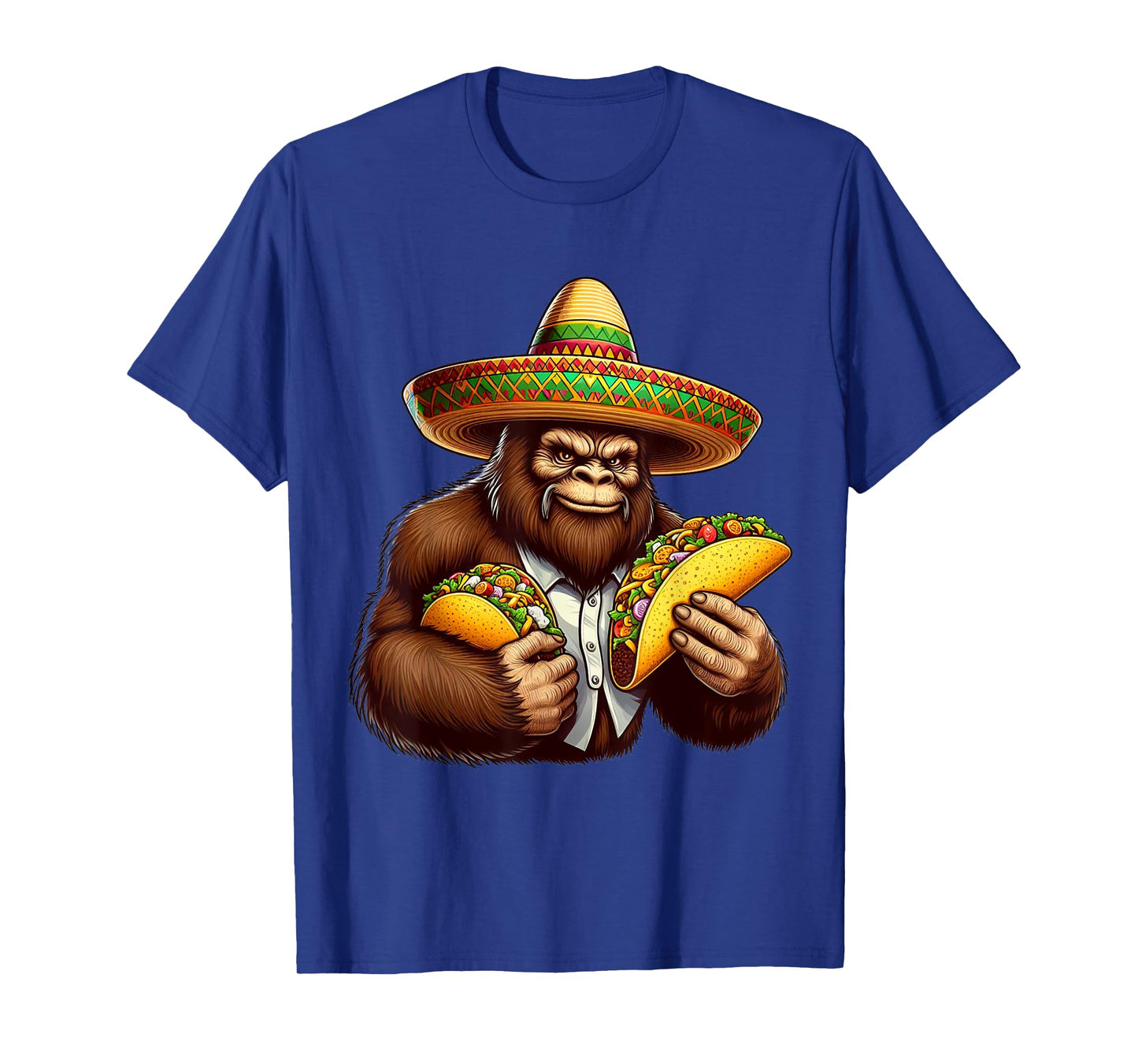 Bigfoot Carrying Taco Sombrero Cinco de Mayo Boy Men Squatch T-Shirt