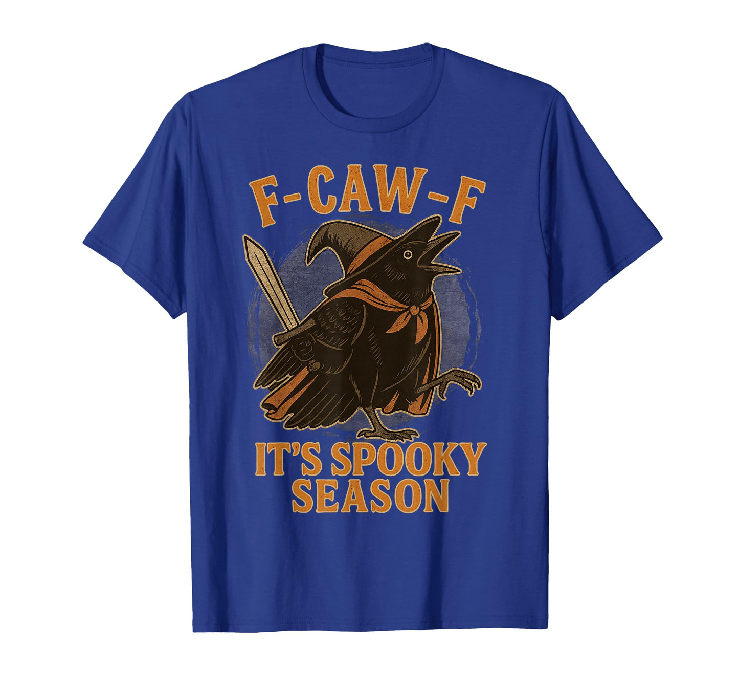 F CAW F It's Spooky Season Crow Dressed as Witch Halloween T-Shirt