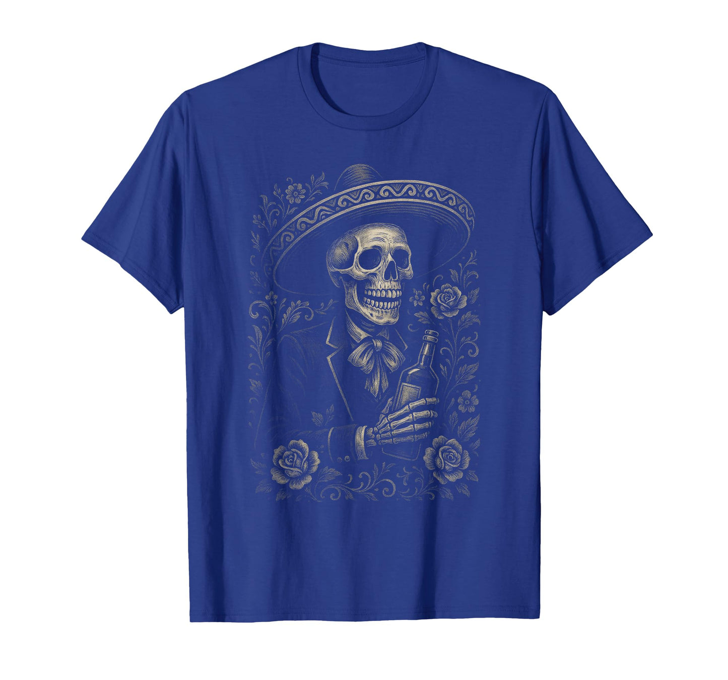 Vintage Skeleton Charro - DΓa de Los Muertos Tequila T-Shirt