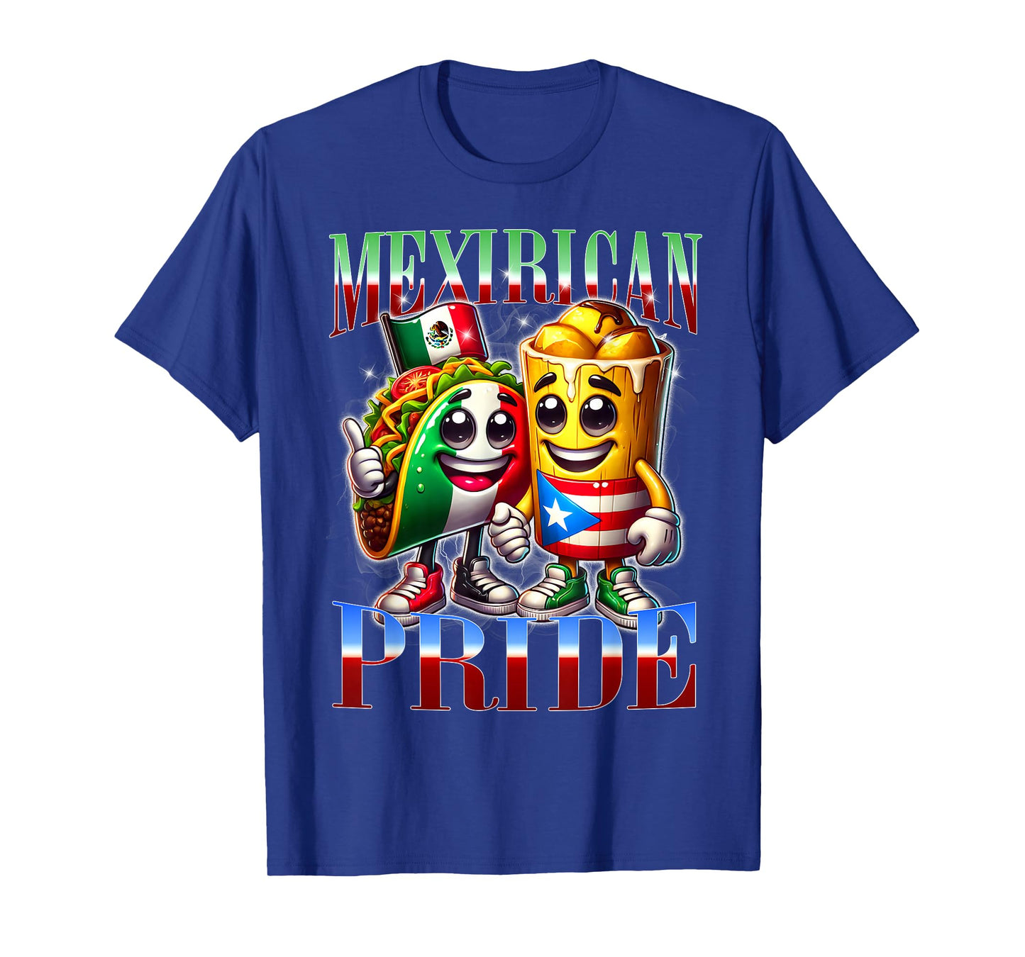 Mexirican Pride Mexican Puerto Rican Taco Drink Unity Design T-Shirt