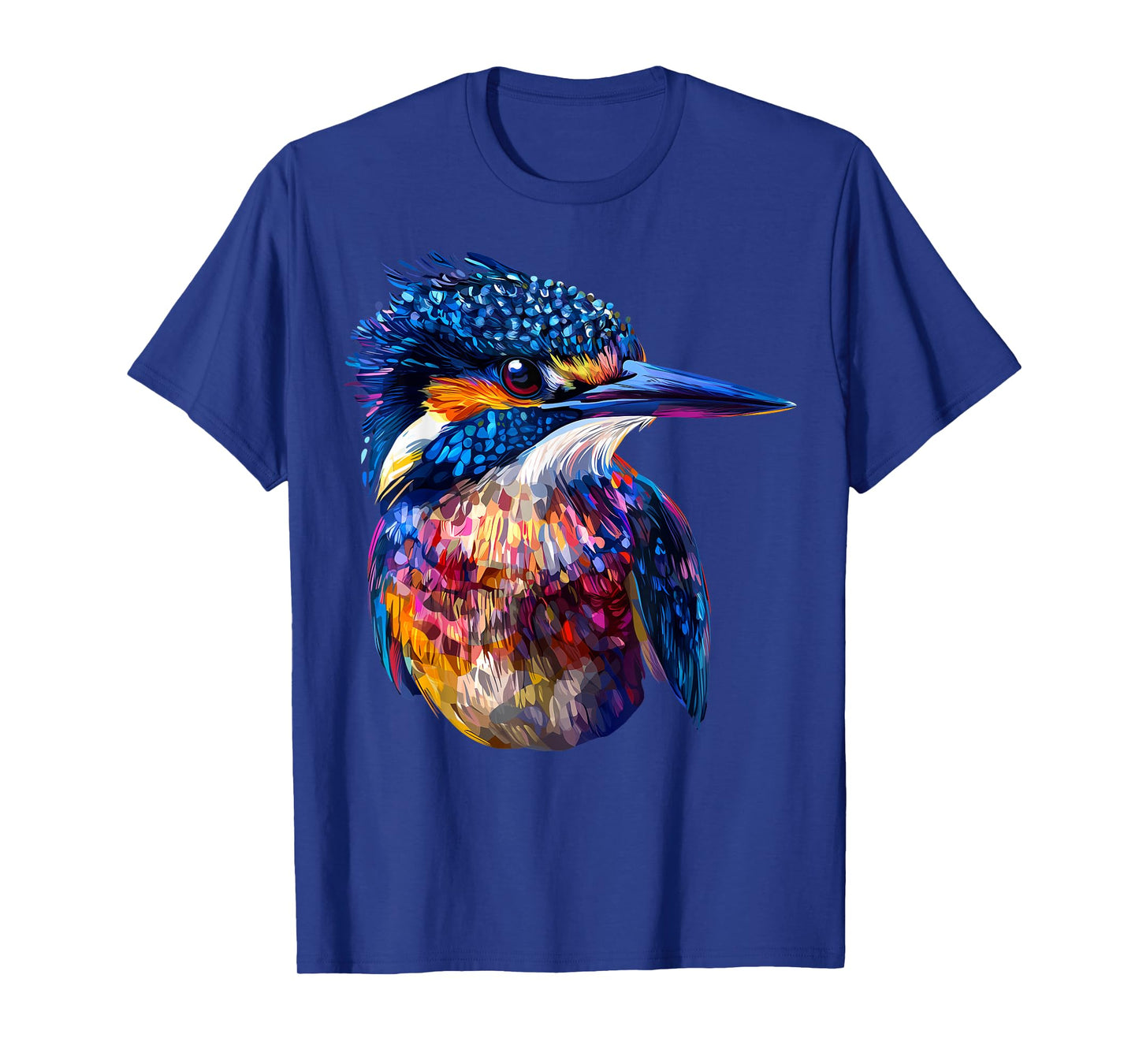 Colorful Belted Kingfisher Bird Animal Lover Men Women Black T-Shirt